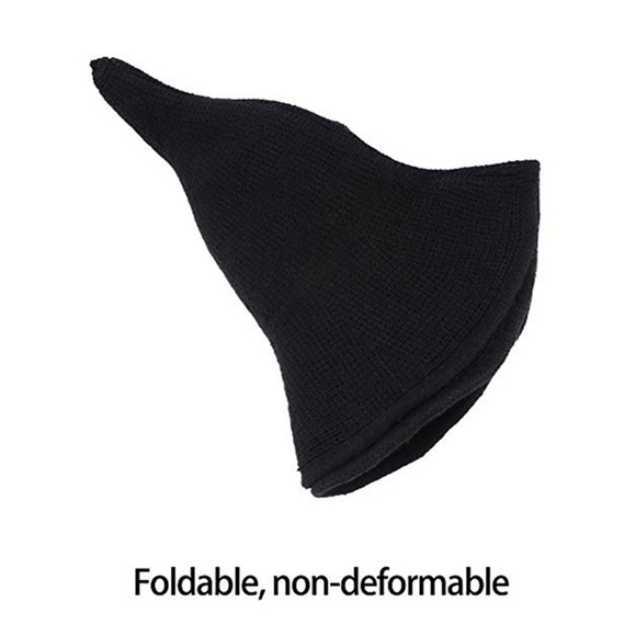 Modern Witch Hat Wool Knit Cap Halloween Costume - Picture 3 of 13